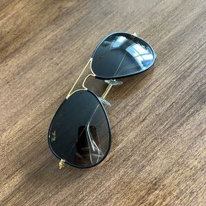 Ray-Ban Gold Frame Sunglasses with Black Lenses